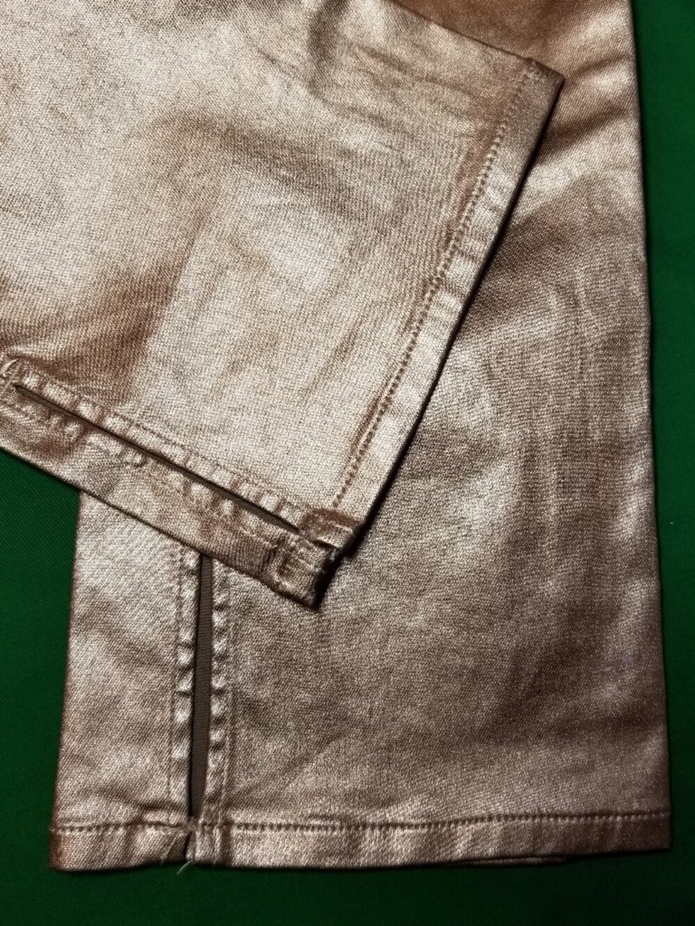 Express Womens Metallic Skyscraper Mid Rise Jeans Size 2R Rose Gold Retro NWOT - Picture 5 of 7